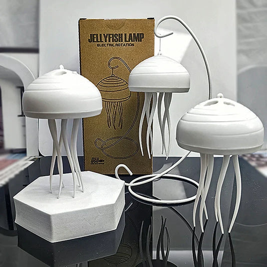 Decorative lamp with floating jellyfish