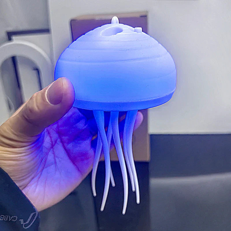 Decorative lamp with floating jellyfish