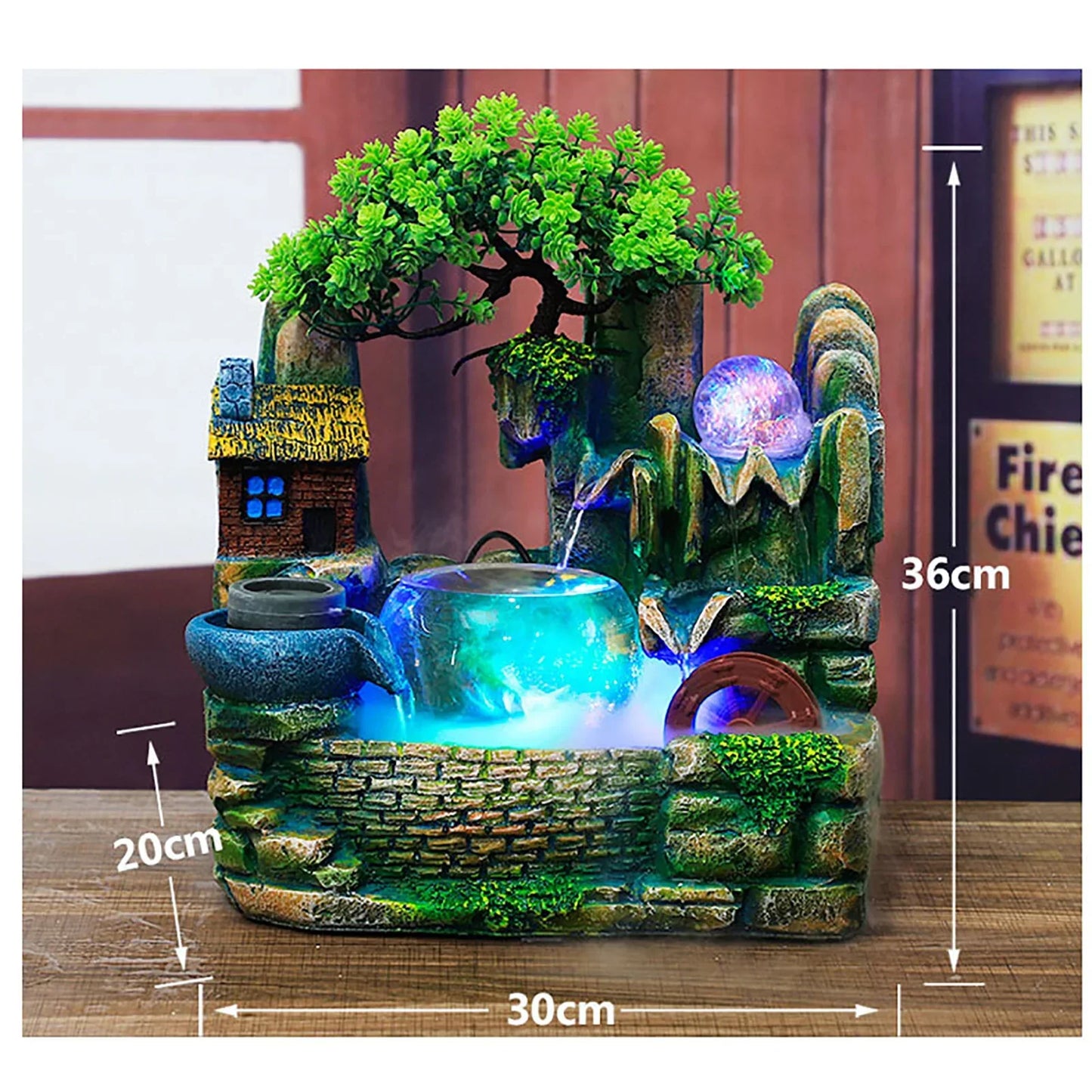 LED Waterfall Fountain, Desk Decoration