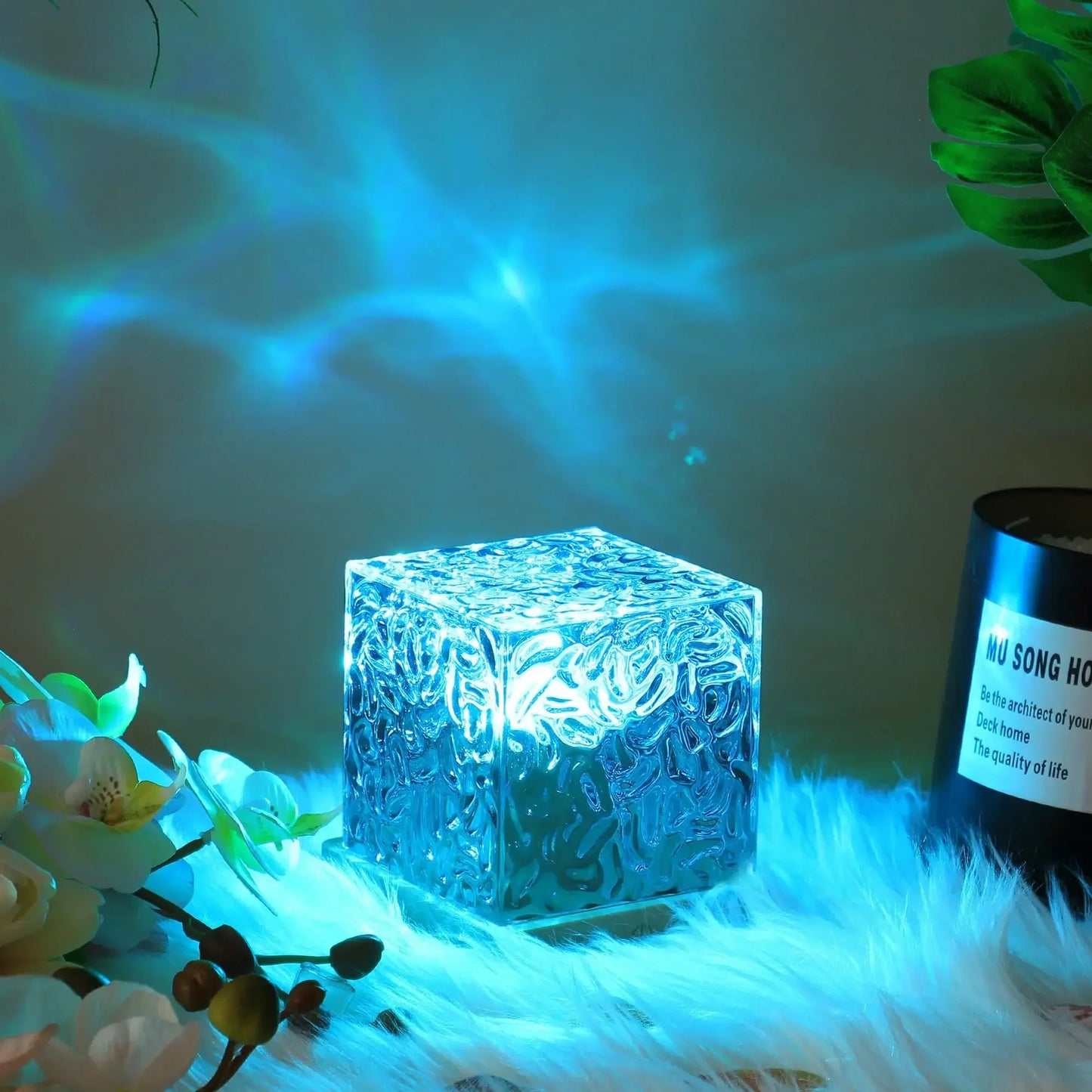 Water Projector Lamp, 16 Colors, Flame Night Lamp